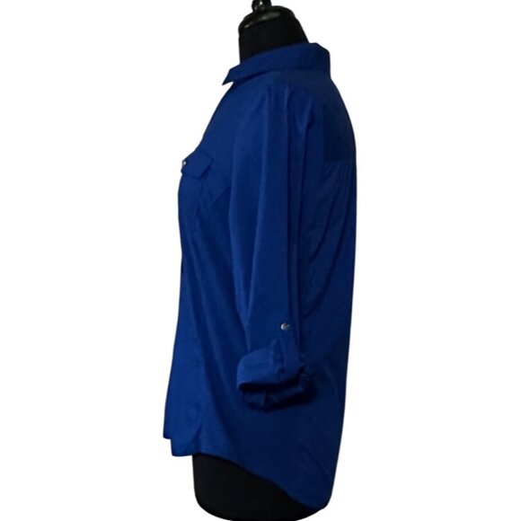 Croft & Barrow Stretch Blue Blouse Cotton Polyester Blend Women's Size SMALL - Picture 14 of 14